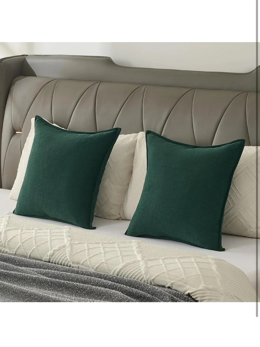 Solid Chenille Throw Pillow Covers 18x18 Inch Soft Edge Decorative 1780/bb8s-1